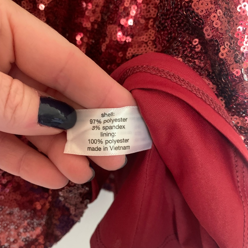 Sequin Flutter Sleeve Peplum Top - Picture 5 of 9